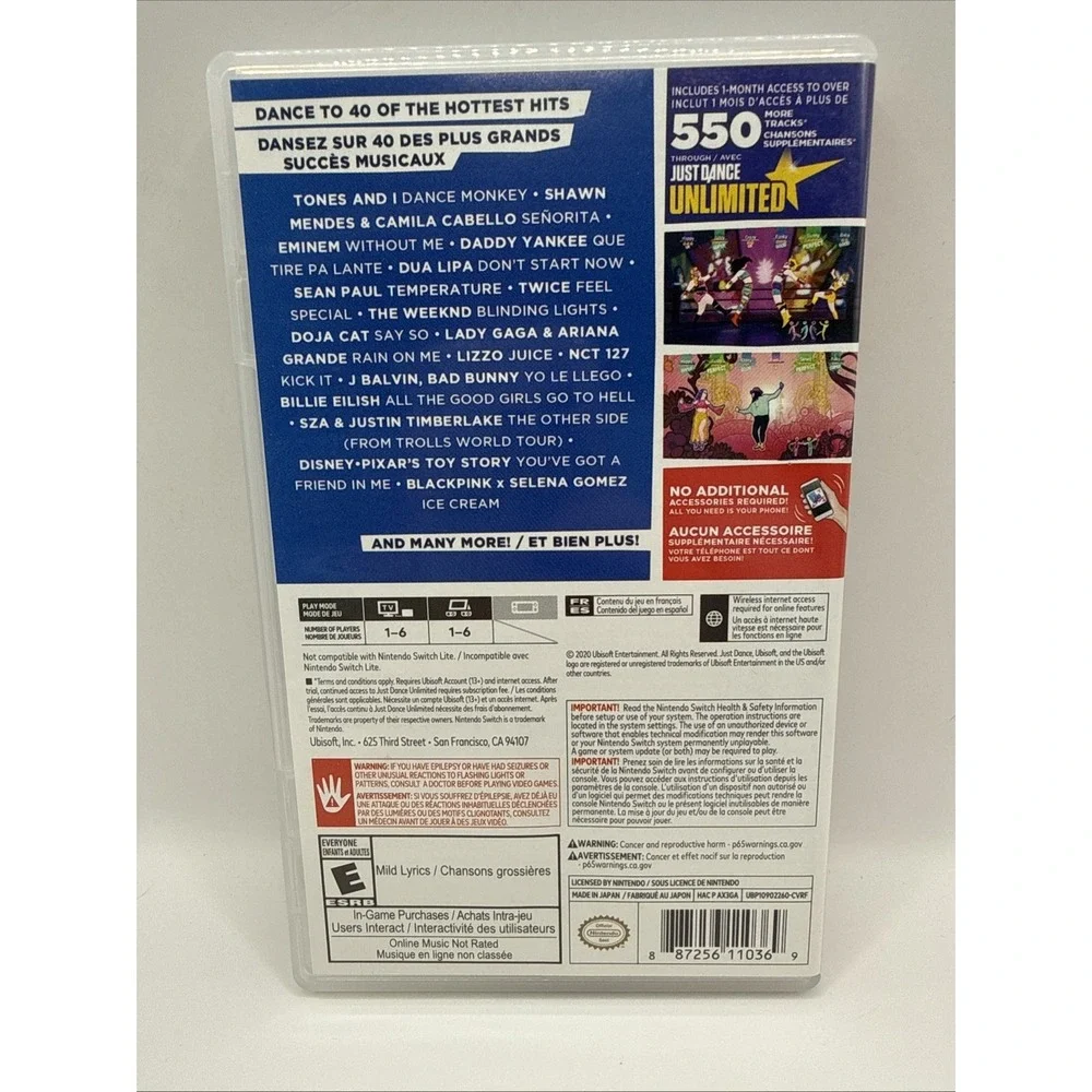 Just Dance 2021 Nintendo Switch Tested Working w/ Case‎